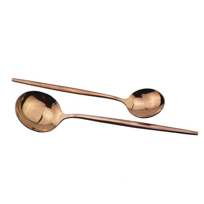 JASHII Rose Gold Silverware Set, JASHII 20-Piece Stainless Steel Flatware Cutlery Set for 4, Elegant Hourglass Polished Mirror Finish, Ideal for Home Hotel Wedding Festival Party, Dishwasher Safe - Image 3